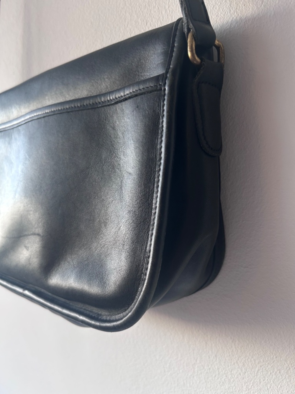 EXC Vintage Coach Y2K 1999 9790 Black Leather City Bag Crossbody Flap Purse - Picture 9 of 11